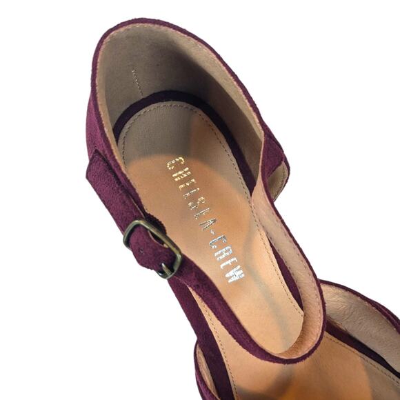 Chelsea Crew Get a Lift Burgundy Platform Heel Faux Suede Women’s size 40 - Picture 7 of 13